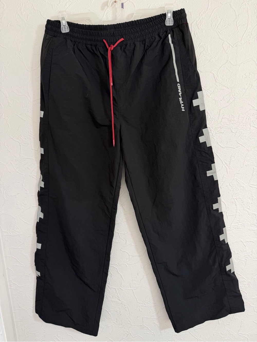 NEW Hypland One Piece Trafalgar Law Track Pants Mens 38 Black Nylon Streetwear
